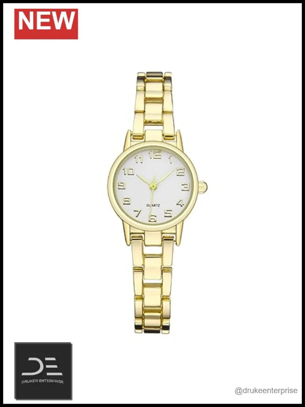 Waterproof Analog Bracelet Watch - Slim Thin Quartz with Crystal Accents
